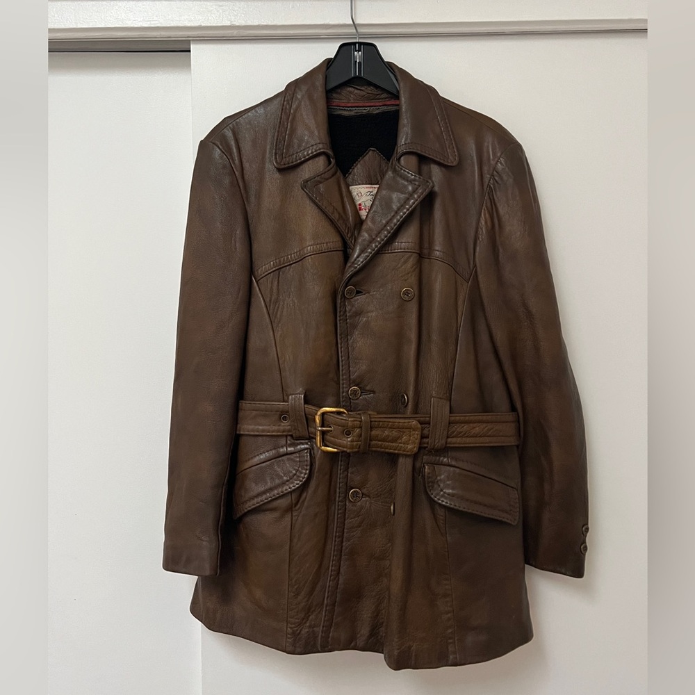 Vintage Irvin Foster Belted Leather Coat